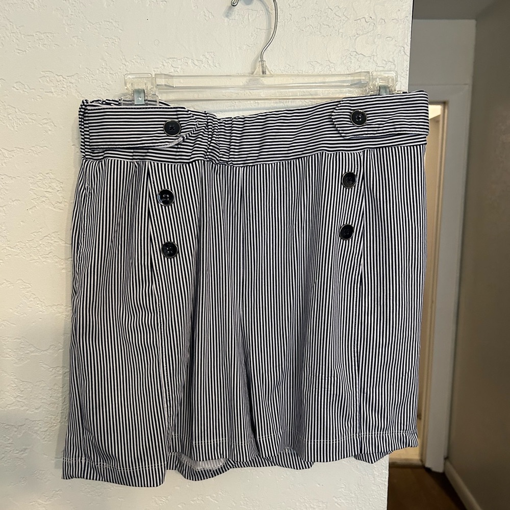 Navy blue pin striped shorts
